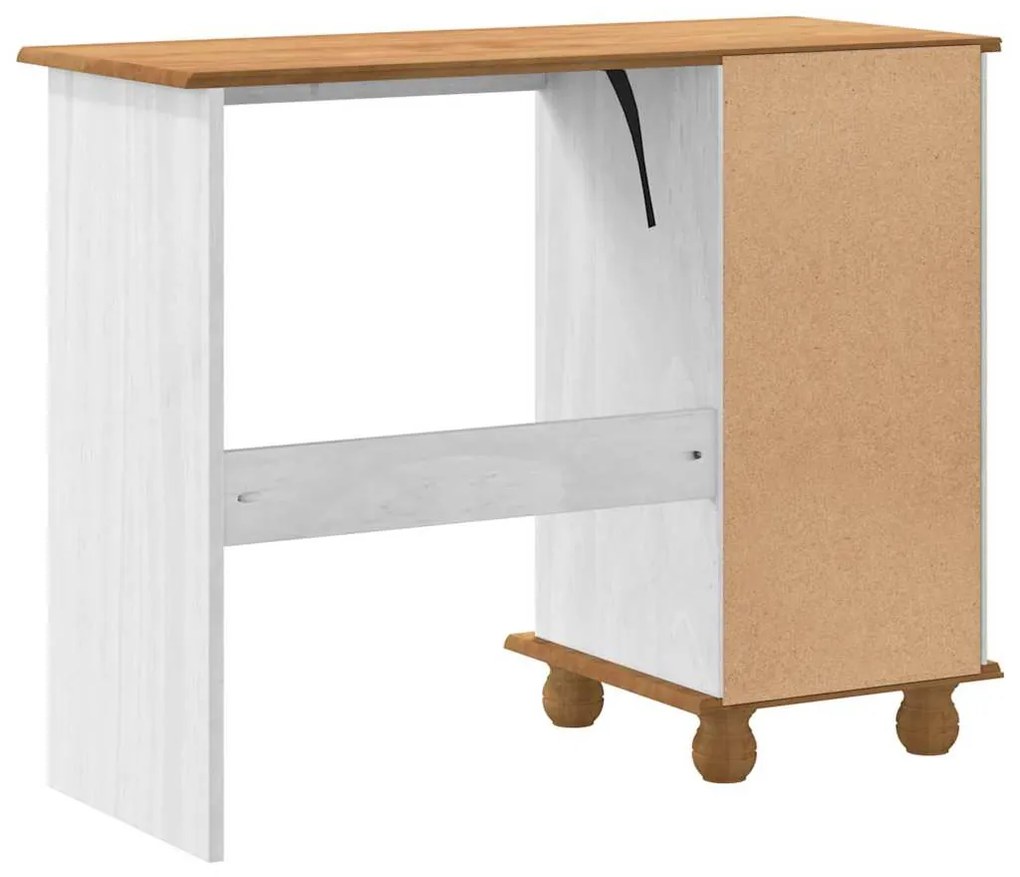 vidaXL Γραφείο ASKIM Λευκό 95 x 40 x 75 εκ. Μασίφ ξύλο πεύκου
