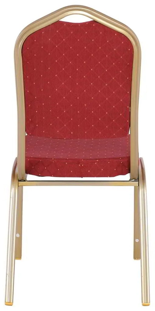 Καρέκλα Μεταλλική HILTON Light Gold/Ύφασμα Κόκκινο 44x55x93cm