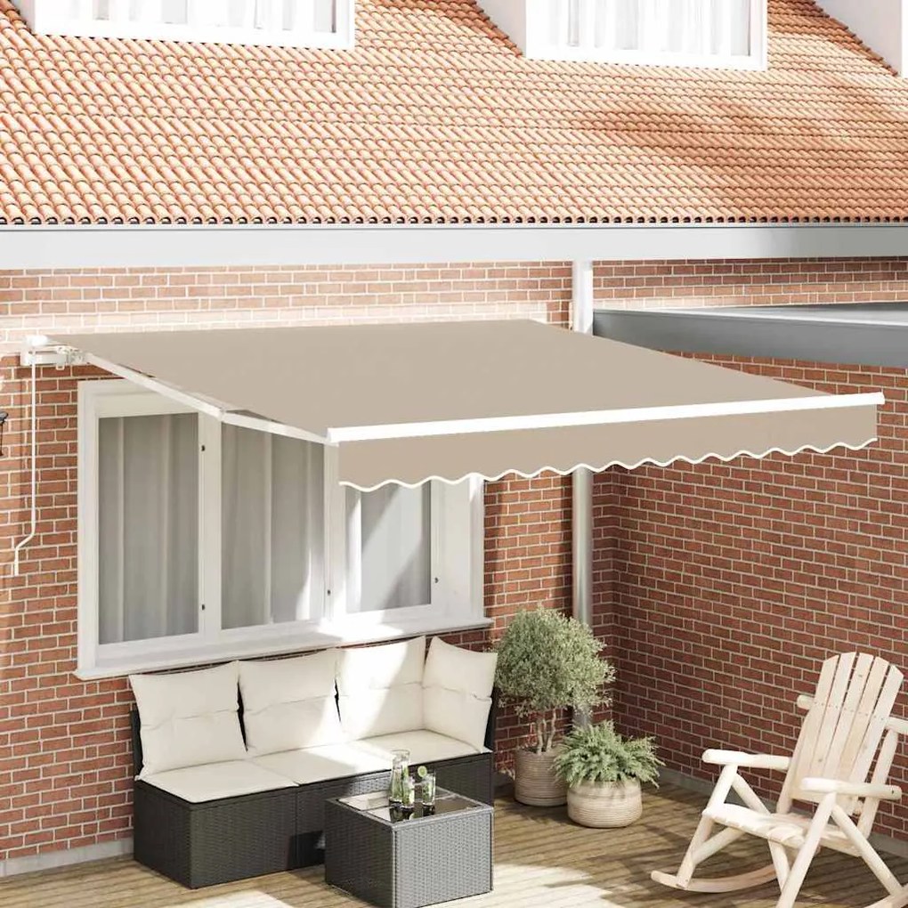 vidaXL Σκηνίτσα Αναδιπλούμενη Μπεζ 350 x 250 εκ ύφασμα