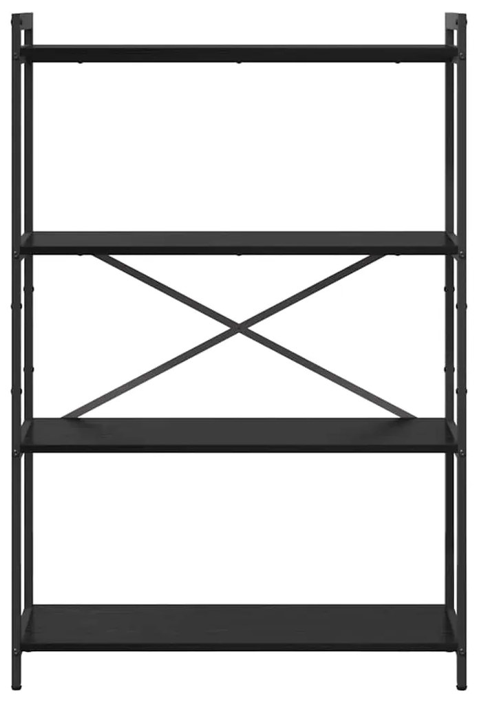 vidaXL Ράφι Βιβλίων Μαύρη Οξυά 80 x 30 x 120 εκ Επεξεργασμένο ξύλο