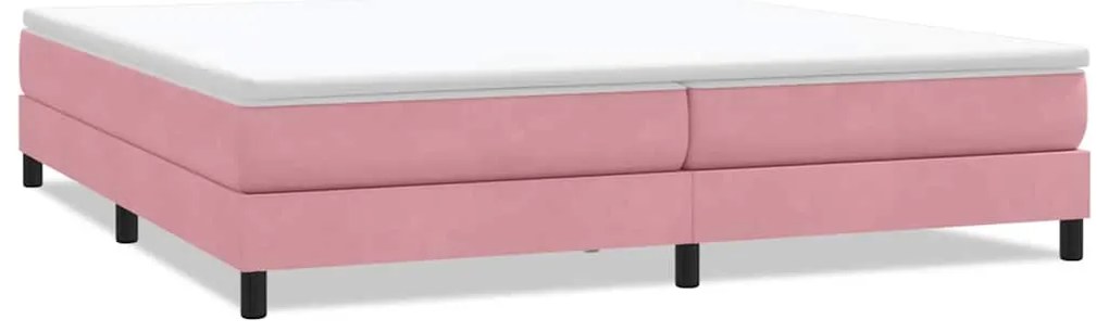 vidaXL Κρεβάτι Boxspring χωρίς Στρώμα Ροζ 200x210 εκ. Βελούδινο