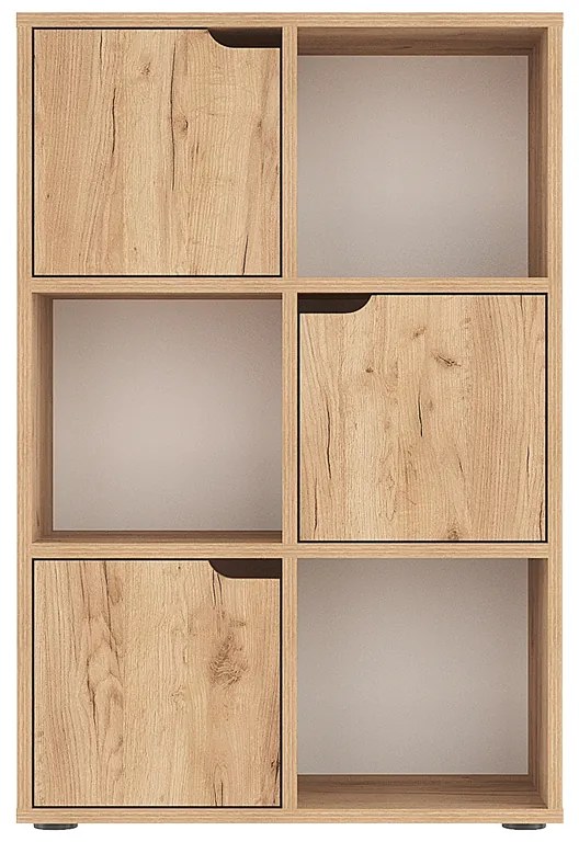 Βιβλιοθήκη Bookel pakoworld μελαμίνης σε oak απόχρωση 59.5x27.5x89εκ - 184-000102