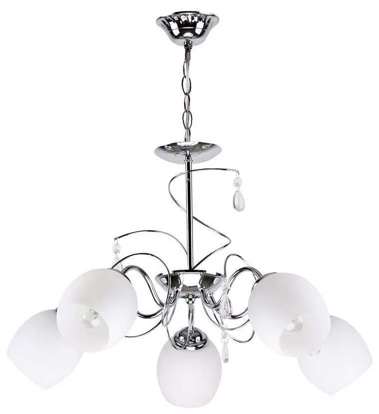 Φωτιστικό Οροφής Ferrow 77-8084 60x60x53 Chrome-White Homelighting Μέταλλο,Γυαλί