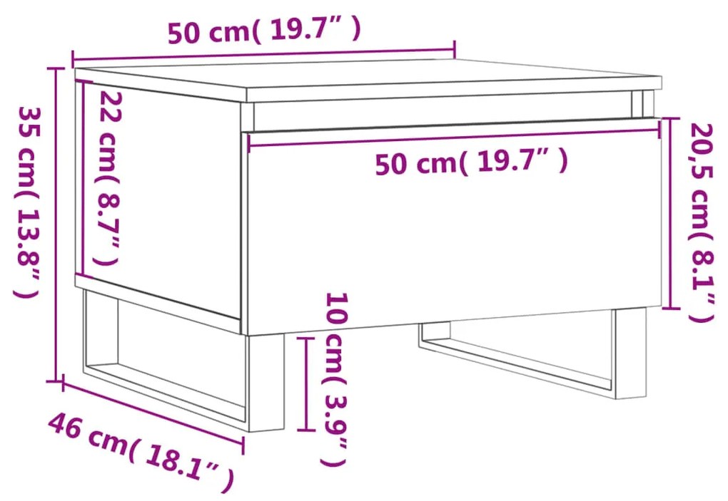 ΤΡΑΠΕΖΑΚΙ ΣΑΛΟΝΙΟΥ ΛΕΥΚΟ 50 X 46 X 35 ΕΚ. ΕΠΕΞΕΡΓΑΣΜΕΝΟ ΞΥΛΟ 830876