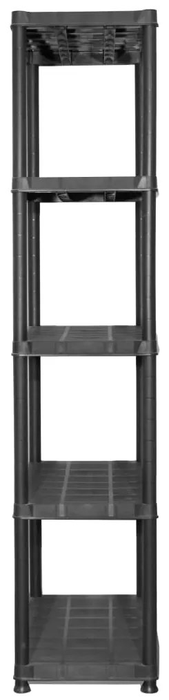 vidaXL Ραφιέρα Αποθήκευσης 5 Επιπέδων Μαύρη 71x38x170 εκ. Πλαστική