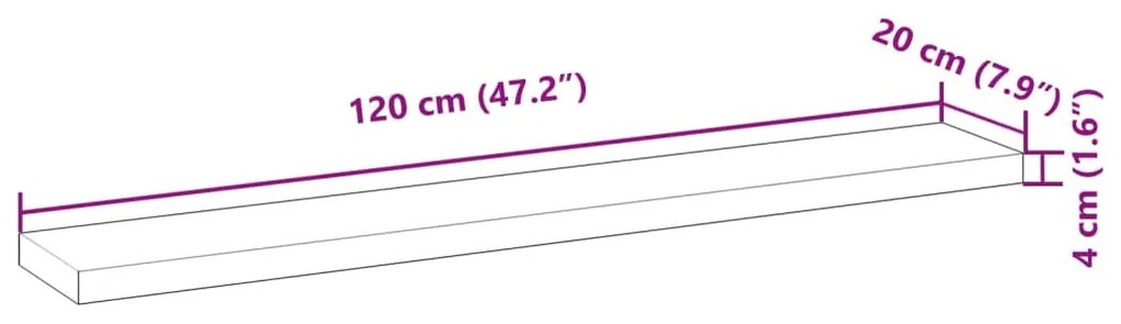 ΡΑΦΙ ΚΡΕΜΑΣΤΟ 120X20X4 ΕΚ. ΦΙΝΙΡΙΣΜΑ ΛΑΔΙΟΥ ΜΑΣΙΦ ΑΚΑΚΙΑ 3279591