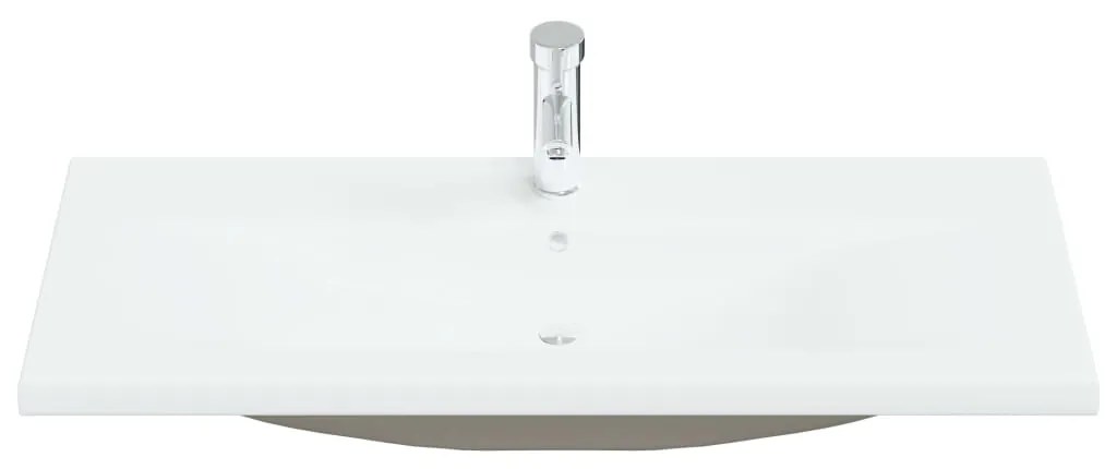 vidaXL Νιπτήρας Ένθετος Λευκός 101 x 39 x 18 εκ. Κεραμικός με Βρύση