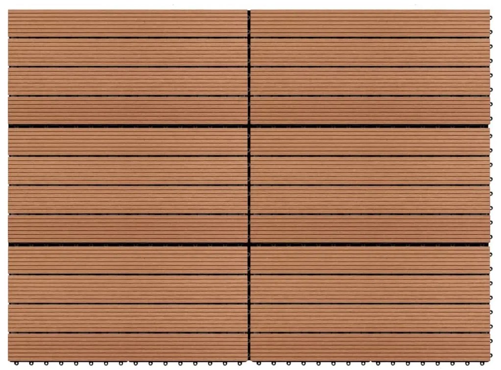 Πλακάκια 6 τεμ. Καφέ 1 μ² / 60 x 30 εκ. από WPC  - Καφέ