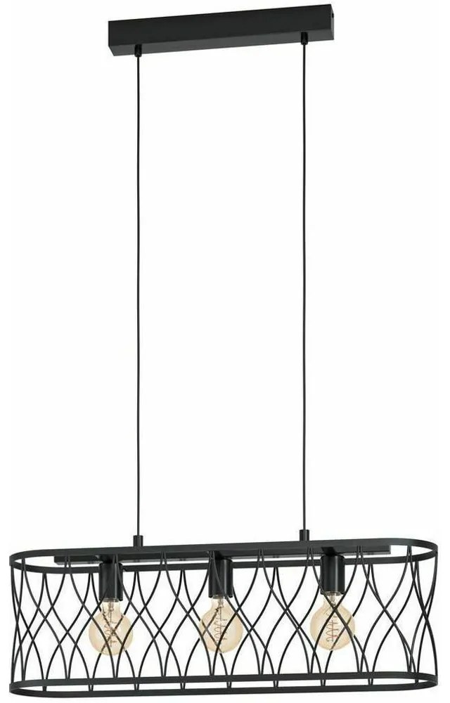 Φωτιστικό Οροφής - Ράγα 43554 Giltspur 3/E27 Black Eglo Metal
