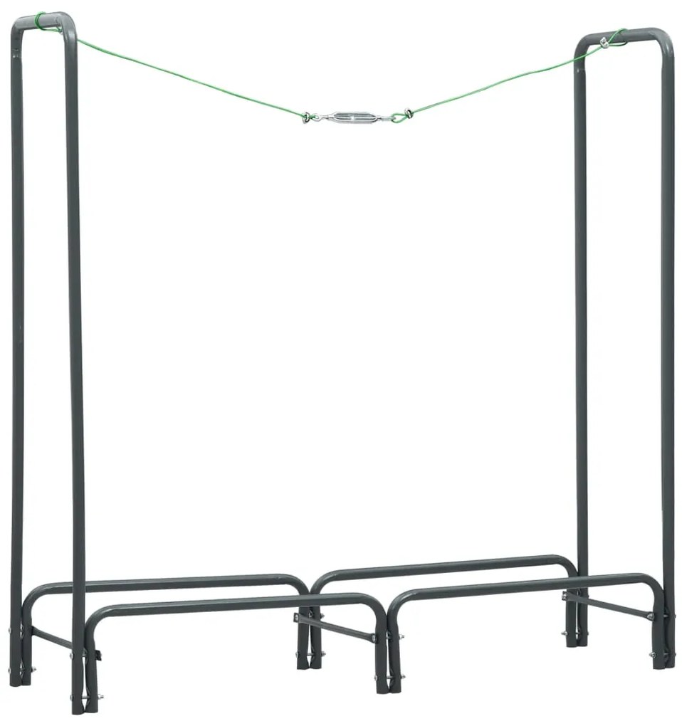vidaXL Ράφι Καυσόξυλων Ανθρακί 120 x 35 x 120 εκ. Ατσάλινο