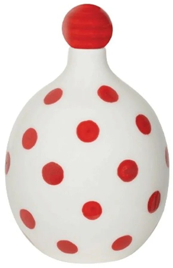 Διακοσμητικό Μπουκάλι Κεραμικό Lido PUN1502 13x20,4cm White-Red Zafferano Ceramic