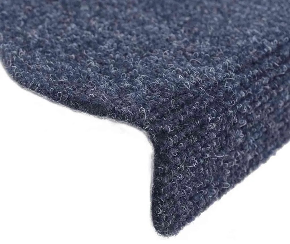 vidaXL Πατάκια Σκαλιών Αυτοκόλλητα 15 τεμ. Μπλε Ημίστρογγυλά Μεγάλα 65x21x4 εκ.