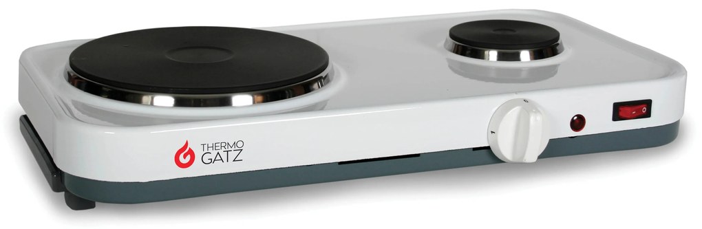 Thermogatz Gs 1950 Επιτραπέζια Εστία Εμαγιέ Διπλή Λευκή