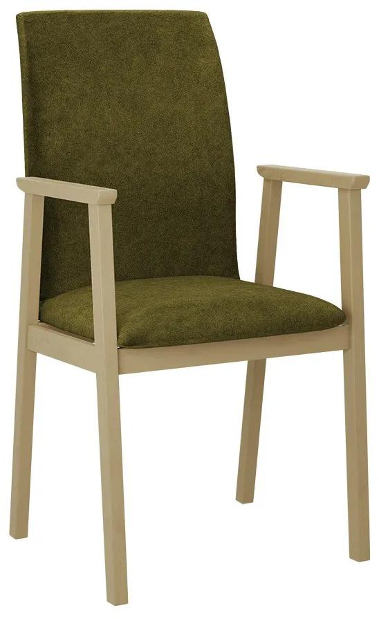 Καρέκλα Victorville 336, Sonoma οξιά, Πράσινο, 91x43x40cm, 7 kg, Ταπισερί, Ξύλινα, Μπράτσα, Ξύλο: Σημύδα | Epipla1.gr