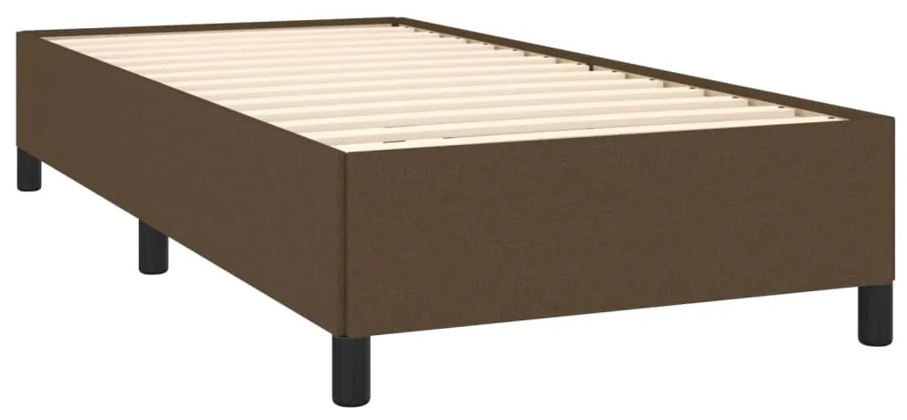 Κρεβάτι Boxspring με Στρώμα Σκούρο Καφέ 90x190 εκ. Υφασμάτινο - Καφέ