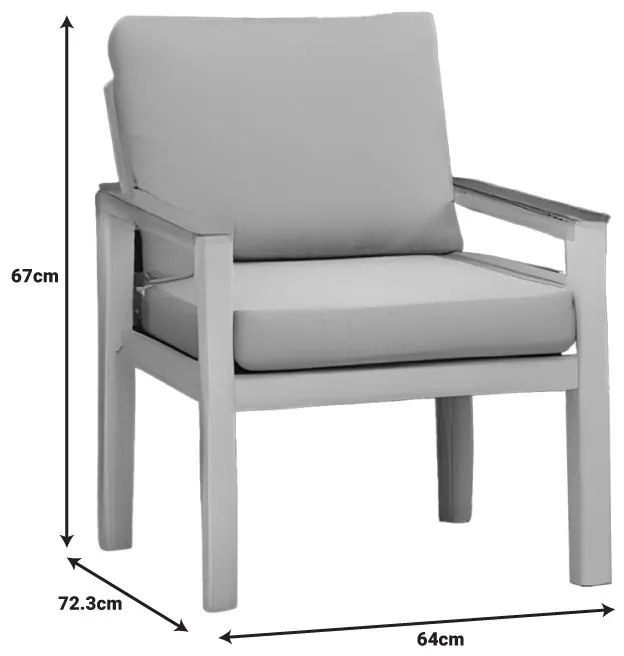 Σετ κήπου Fashionable σετ 4τμχ ύφασμα μπεζ-λευκό αλουμίνιο 118x72x67 εκ.