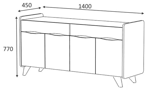 ΜΠΟΥΦΕΣ SILA MEGAPAP ΧΡΩΜΑ ΛΕΥΚΟ - ΓΚΡΙ 140X45X72ΕΚ.