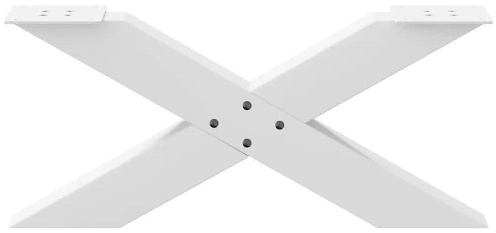 vidaXL Πόδια Τραπεζιού Σαλονιού σε Σχήμα Χ, 2 τεμ. Λευκά 70x(30-31) εκ. Ατσάλι