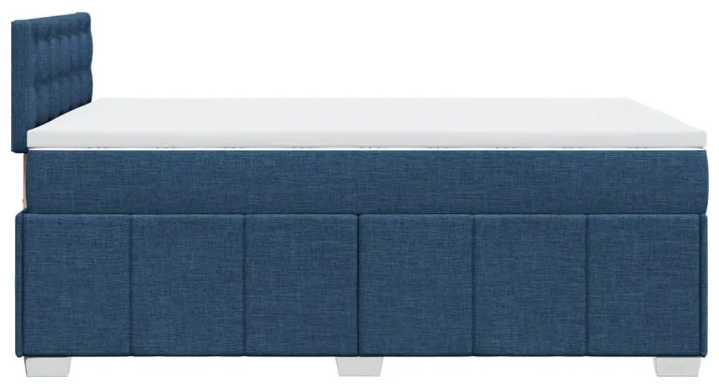 vidaXL Κρεβάτι Boxspring με Στρώμα Μπλε 120x190 εκ. Υφασμάτινο