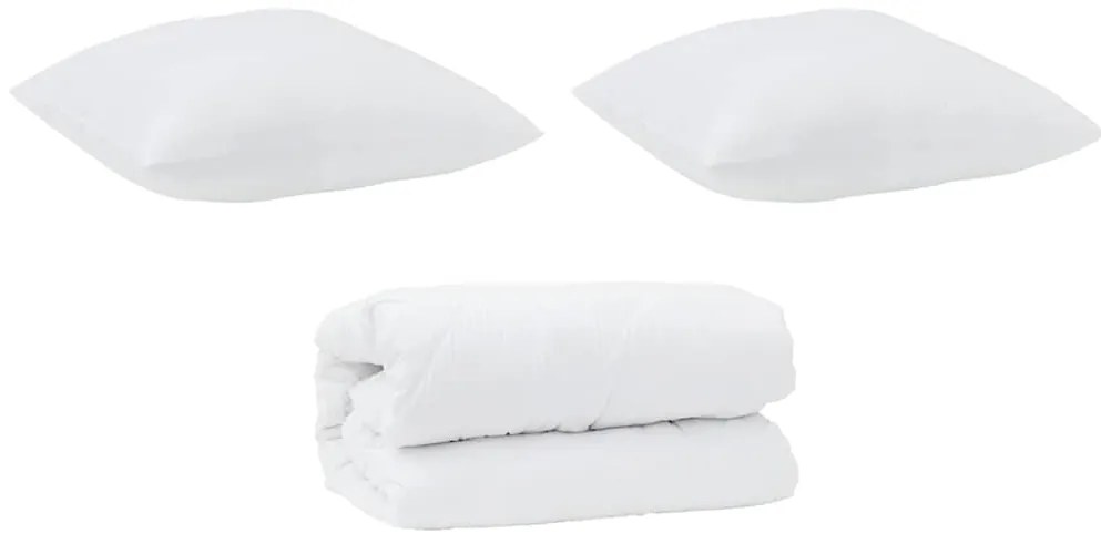 vidaXL Πάπλωμα Άλλο με μαξιλάρι 3 pcs Λευκό 240 x 220 cm Μικροΐνες