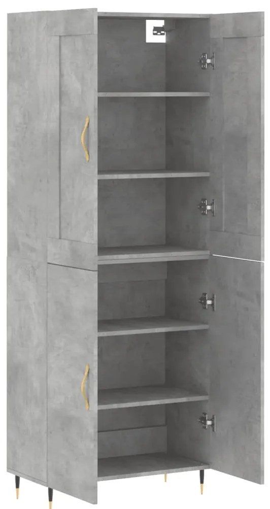 vidaXL Ντουλάπι Γκρι Σκυροδέματος 69,5x34x180 εκ. Επεξεργασμένο Ξύλο