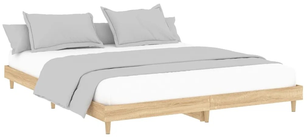 vidaXL Πλαίσιο Κρεβατιού Χωρ. Στρώμα Sonoma Δρυς 140x200εκ. Επ. Ξύλο