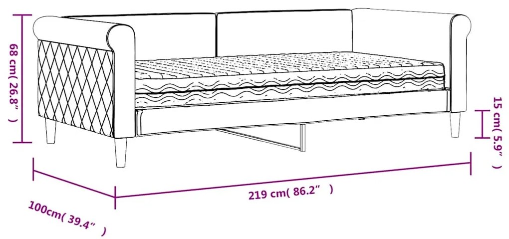 ΚΡΕΒΑΤΙ ΗΜΕΡΑΣ ΜΕ ΣΤΡΩΜΑ ΣΚΟΥΡΟ ΓΚΡΙ 90X190 CM ΒΕΛΟΥΔΟ 3197761