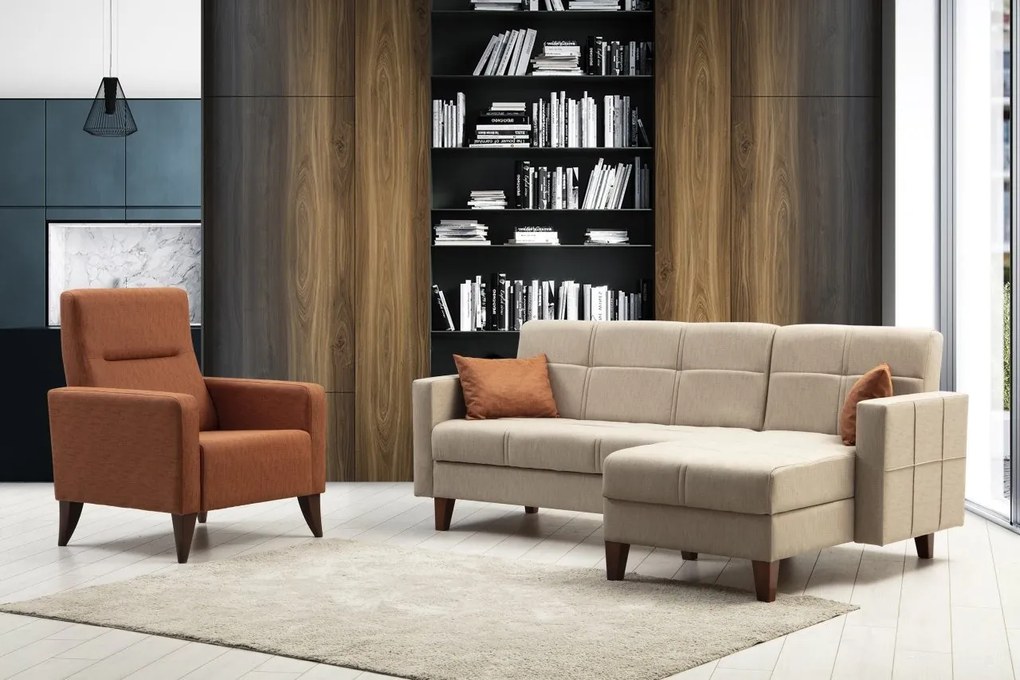 Sofa Set Polya L - Beige Beige