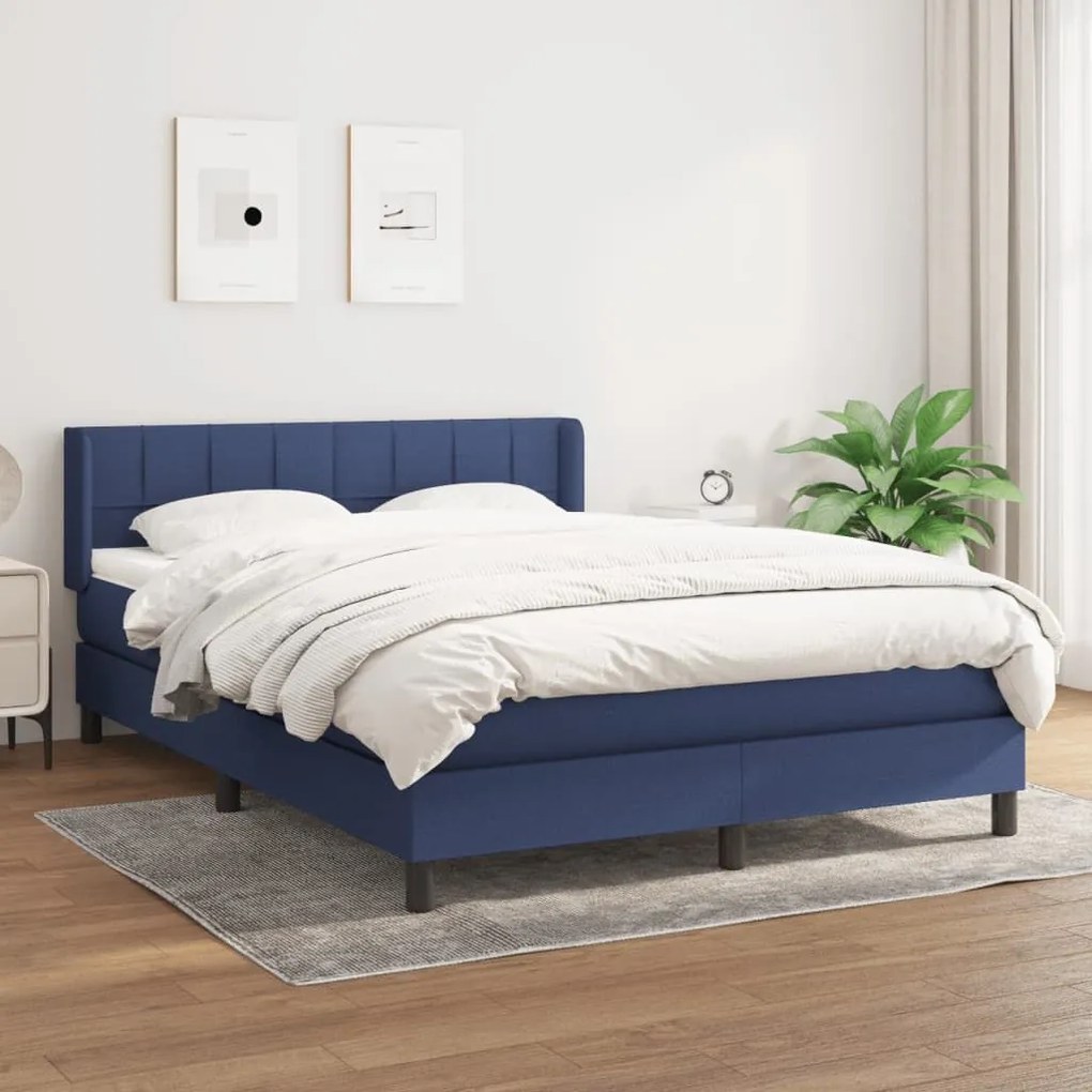 ΚΡΕΒΑΤΙ BOXSPRING ΜΕ ΣΤΡΩΜΑ ΜΠΛΕ 140X190 ΕΚ. ΥΦΑΣΜΑΤΙΝΟ 3129711