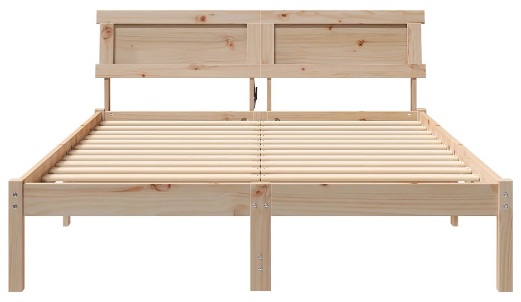 vidaXL Σκελετός Κρεβατιού Καφέ 140 x 190 cm Ξύλο πεύκου