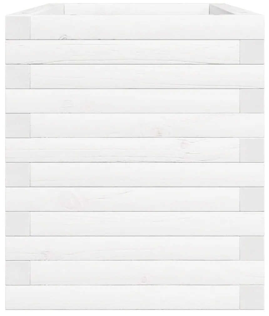 vidaXL Ζαρντινιέρα Κήπου Λευκή 70x40x46 εκ. από Μασίφ Ξύλο Πεύκου
