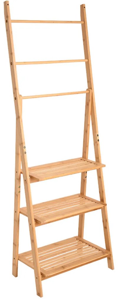 Ραφιέρα Δαπέδου Οργάνωσης Bamboo Essentials Με 3 Ράφια Φυσικό Estia 02-27490