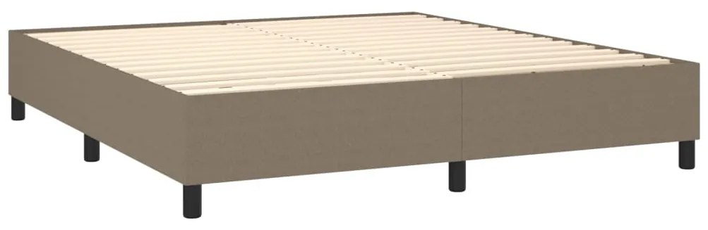 vidaXL Κρεβάτι Boxspring με Στρώμα Taupe 180x200 εκ. Υφασμάτινο