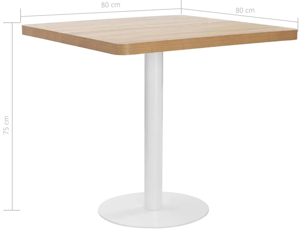 vidaXL Τραπέζι Bistro Ανοιχτό Καφέ 80 x 80 εκ. από MDF