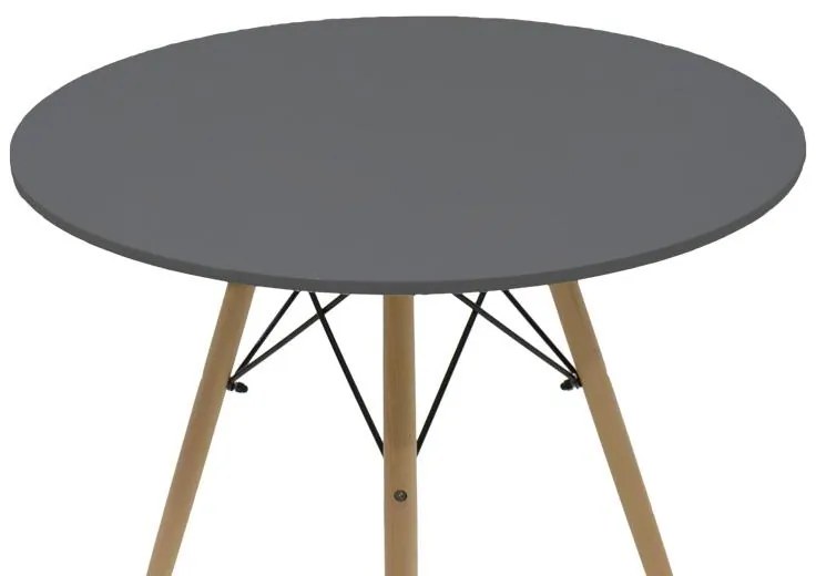Σετ Τραπεζαρίας Julita - Parker 5 τεμ Mdf Μαύρο - Φυσικό Φ80x73cm. 80x80x73 εκ.