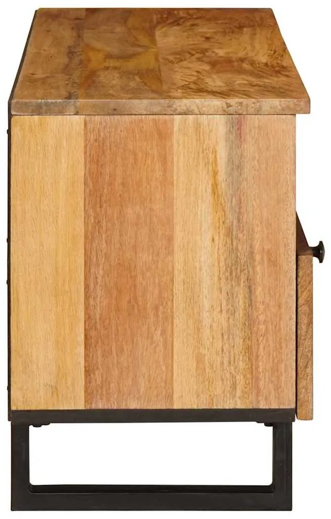 vidaXL Ντουλάπι TV με συρτάρι Καφέ 100 x 33 x 46 εκ Στερεό ξύλο μάνγκο
