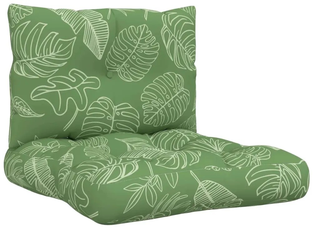 vidaXL Μαξιλάρια Παλέτας 2 τεμ. Σχέδιο Φύλλων από Ύφασμα Oxford