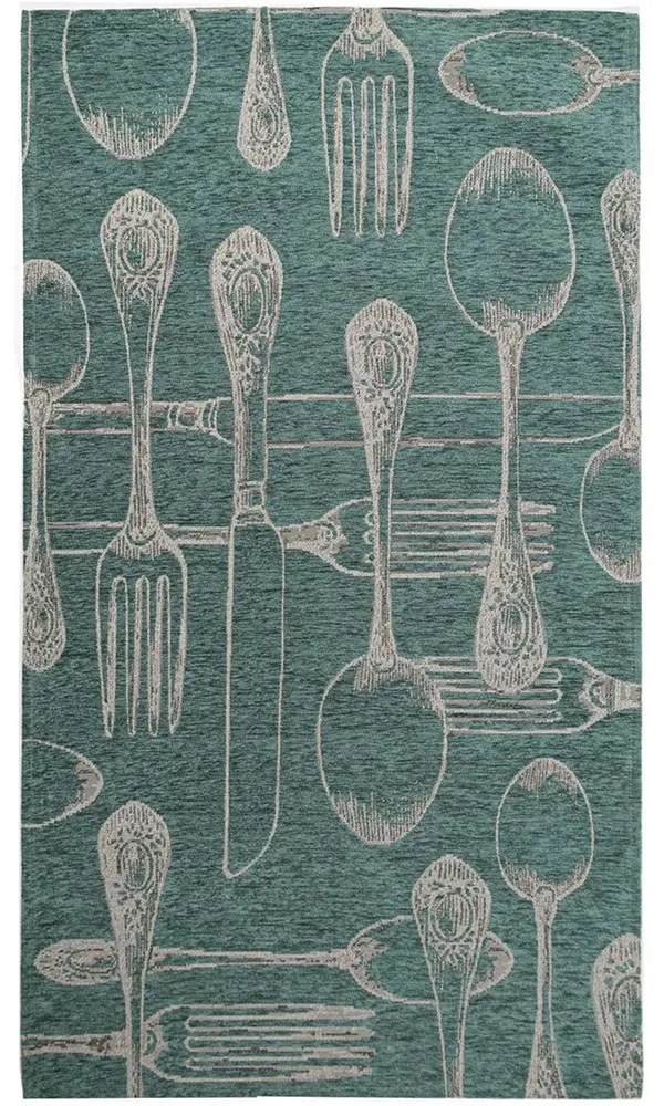 Χαλάκι Κουζίνας Canvas 1344 G Green-White Royal Carpet 75X150cm Chenille