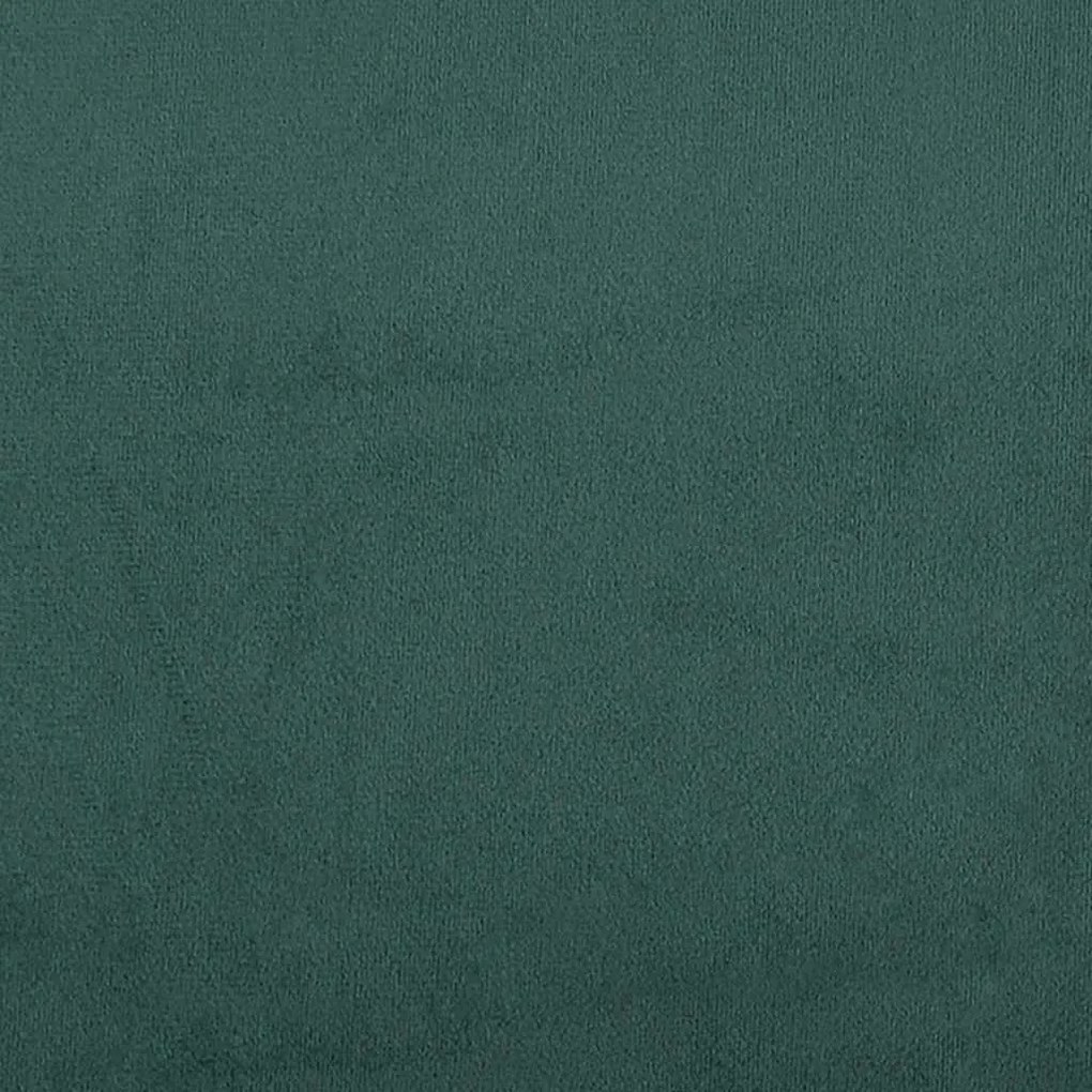 Box Spring Κρεβάτι με στρώματα Σκούρο πράσινο Βελούδινο - Πράσινο