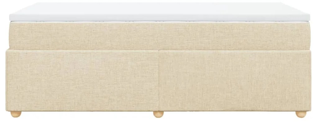 Κρεβάτι Boxspring με Στρώμα Κρεμ 80 x 200 εκ. Υφασμάτινο - Κρεμ