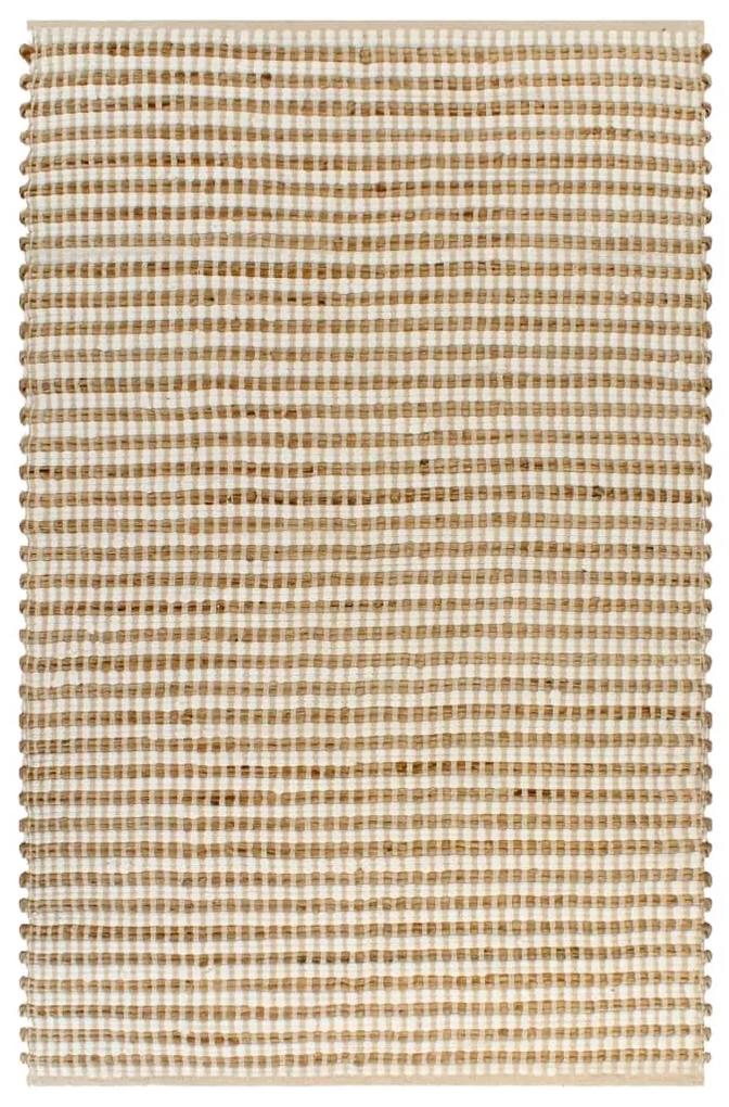 Χαλί Χειροποίητο Φυσικό Χρώμα/Λευκό 120 x 180 εκ. Υφαντή Γιούτα - Καφέ