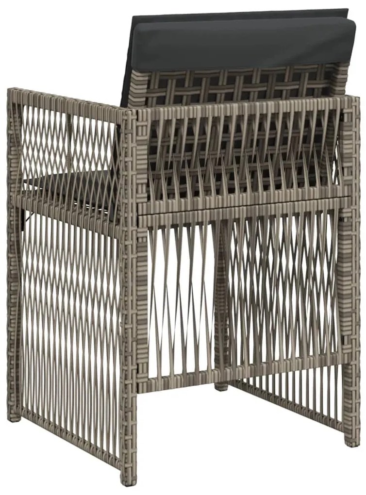 vidaXL Καρέκλες Κήπου 4 τεμ. Γκρι από Συνθετικό Ρατάν με Μαξιλάρια