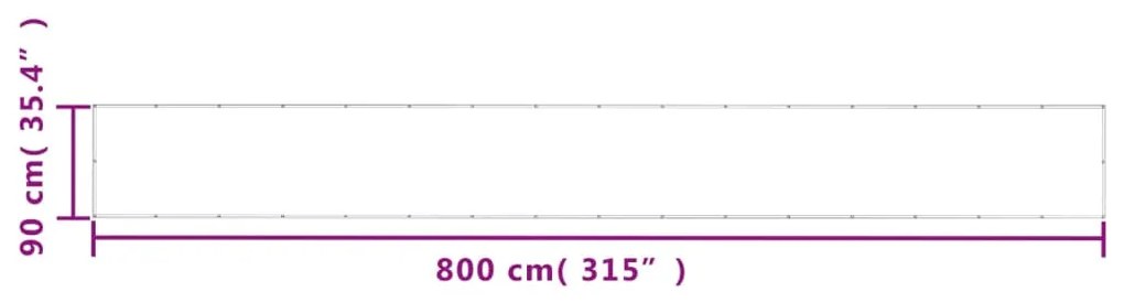 vidaXL Διαχωριστικό Βεράντας Taupe 90x800εκ 100% Πολ. Ύφασμα Oxford