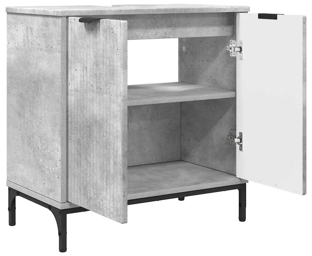 vidaXL Σετ Επίπλων Μπάνιου με συρτάρι με ράφι 2 pcs Σκυρόδεμα Γκρι