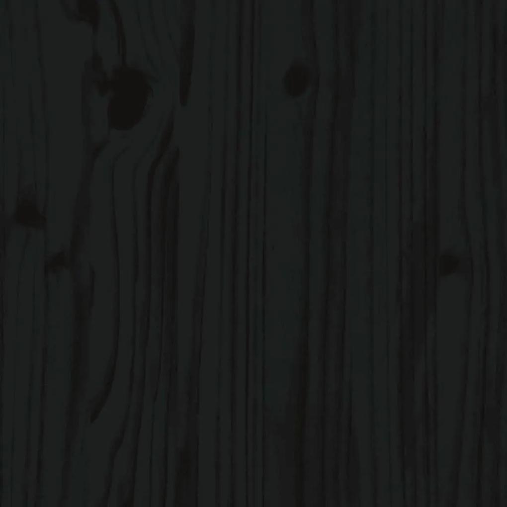 Πλαίσιο Κρεβατιού Μαύρο 120x190εκ Μασίφ Ξύλο Πεύκο Small Double - Μαύρο
