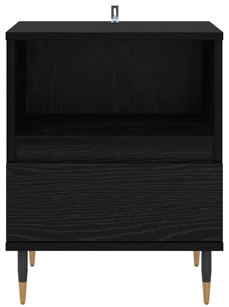 vidaXL Κομοδίνο 2 pcs Μαύρη Οξυά 40 x 35 x 50 εκ. Επεξεργασμένο ξύλο