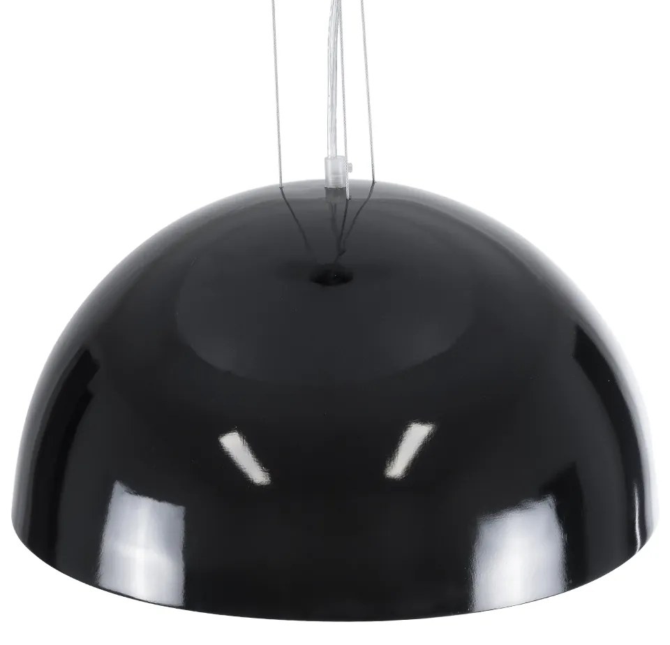 GloboStar® SERENIA BLACK 01151 Μοντέρνο Κρεμαστό Φωτιστικό Οροφής Μονόφωτο Μαύρο Γύψινο Καμπάνα Φ40 x Y19cm