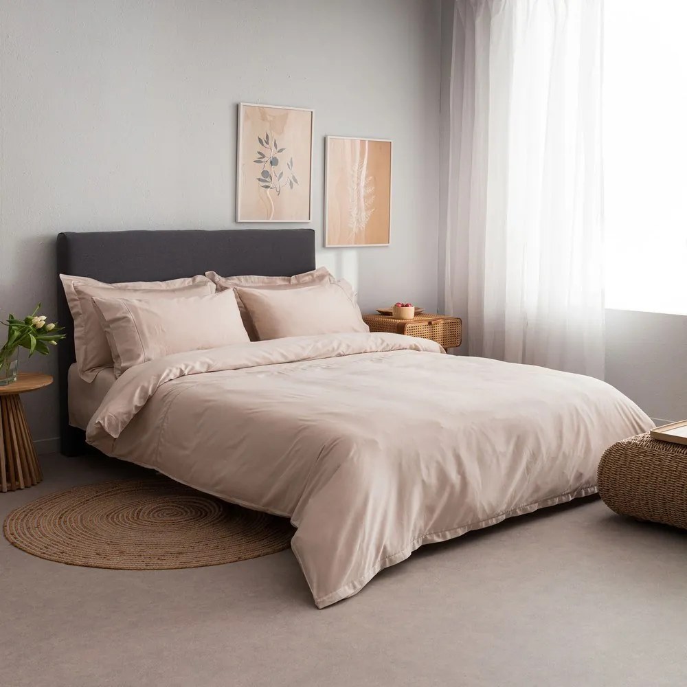 Σεντόνια Nemesis-303 (Σετ 4τμχ) Ατραντέ Beige Vesta Home King Size 280x280cm 100% Βαμβακοσατέν