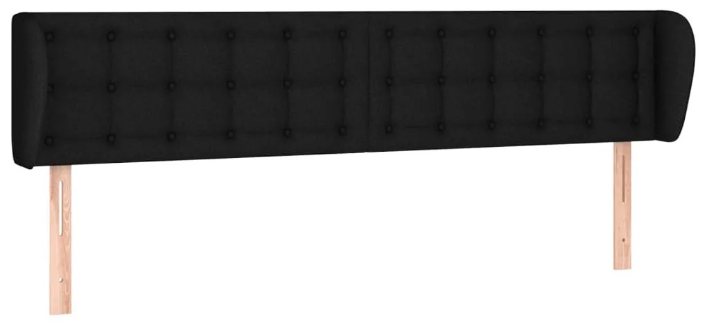 Κεφαλάρι με Πτερύγια Μαύρο 163x23x78/88 εκ. Υφασμάτινο 3117586