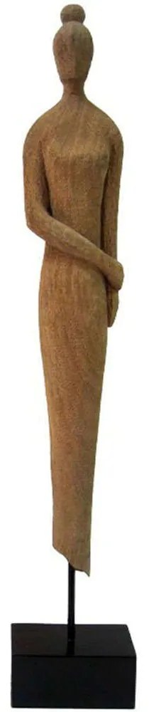 Διακοσμητική Φιγούρα Rezina I 312-000023 14x8x71cm Natural-Black Inart Wood